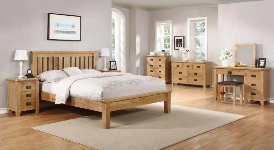Crowther Denver Oak Wooden Bed