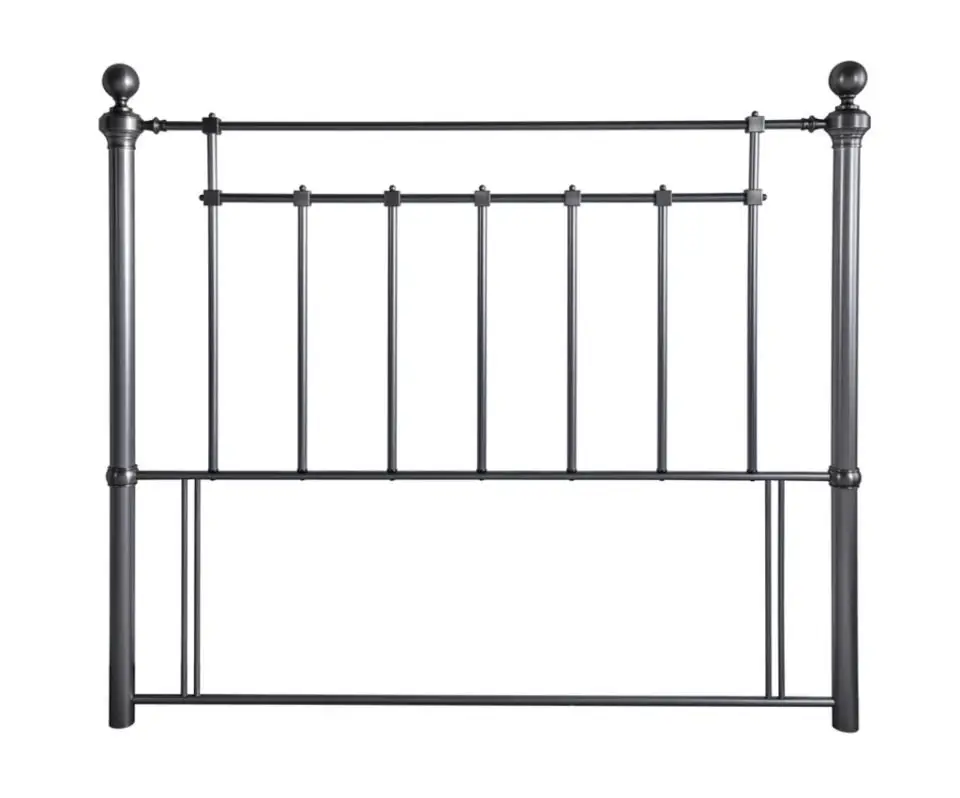 Crowther Ledbury Antique Silver Metal Headboard