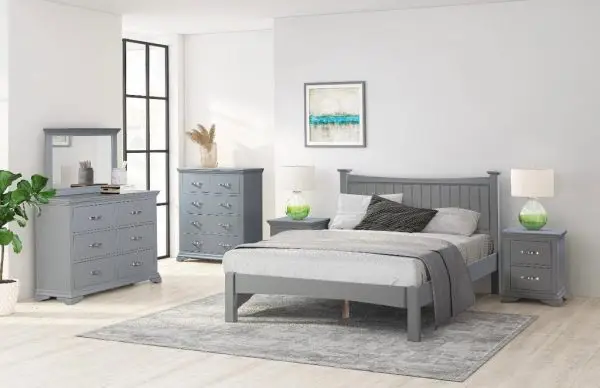 Crowther Lipari Grey Wooden Bed