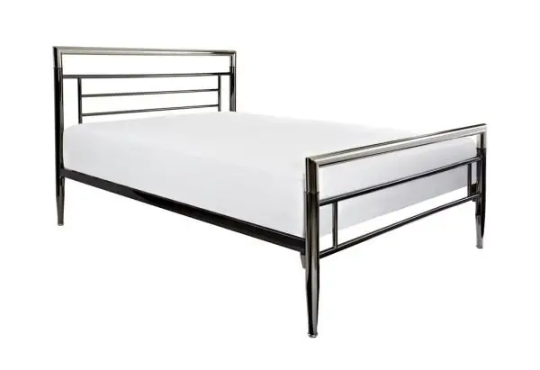 Crowther Mercury Black Nickel Chrome Metal Bed
