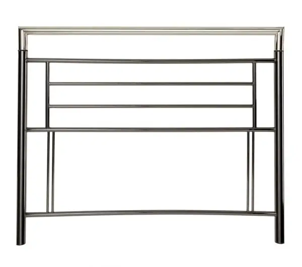 Crowther Mercury Chrome Black Metal Headboard