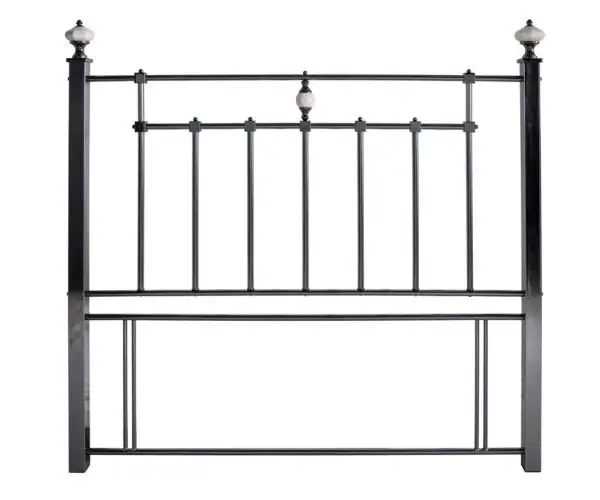 Crowther Oxford Black Nickel Metal Headboard
