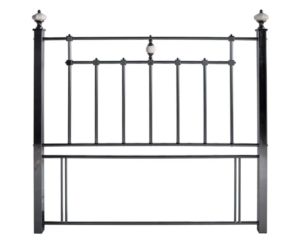 Crowther Oxford Black Nickel Metal Headboard