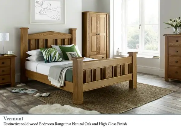 Crowther Vermont Oak Wooden Bed