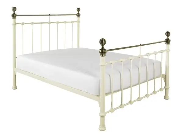 Crowther York Cream Brass Metal Bed