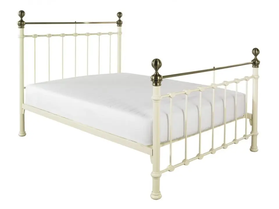 Crowther York Cream Brass Metal Bed