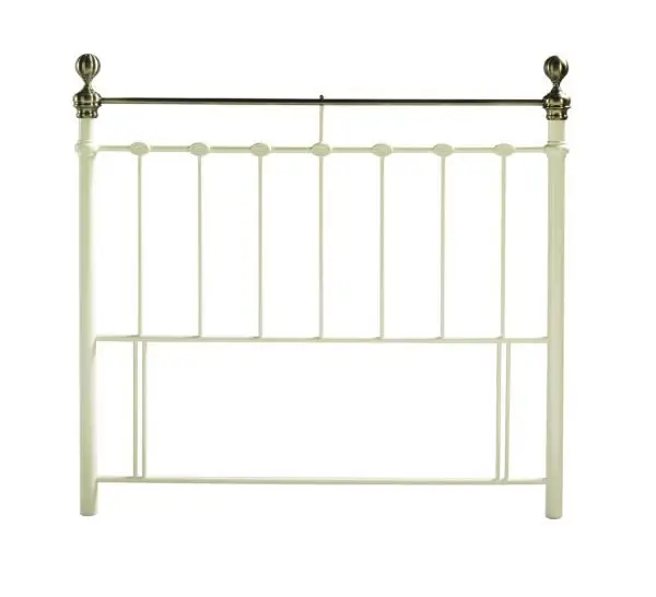 Crowther York Cream Brass Metal Headboard