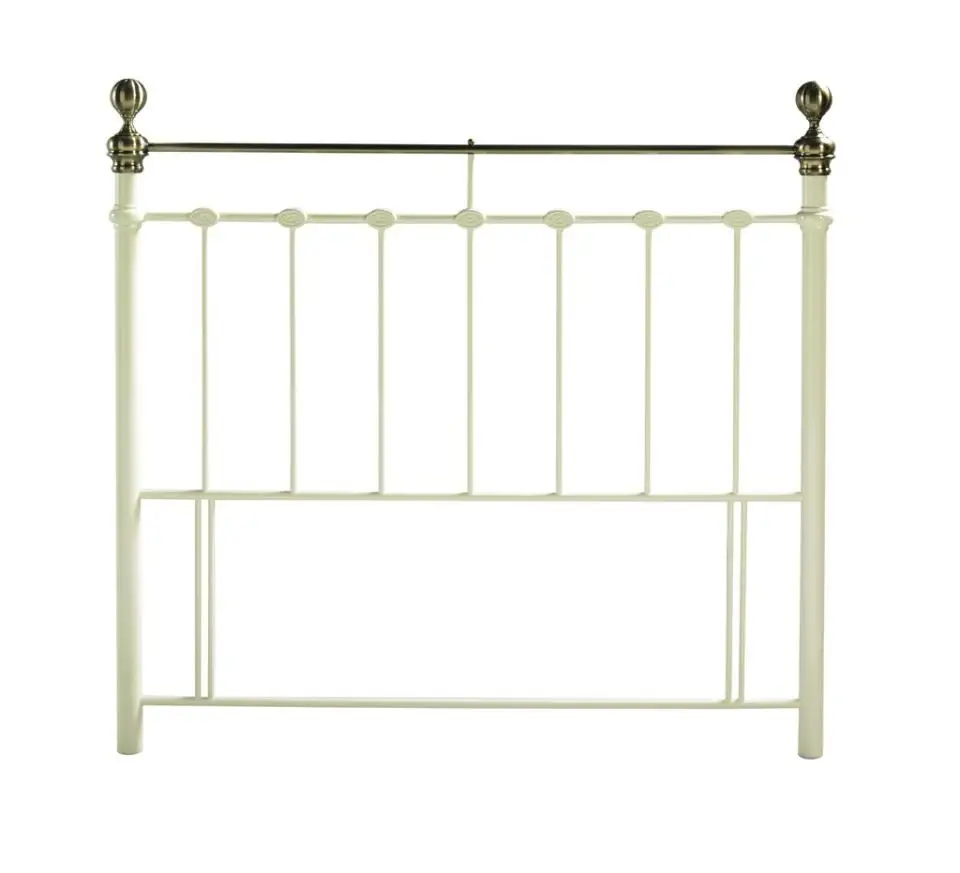 Crowther York Cream Brass Metal Headboard