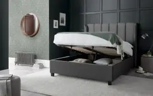 Calder House Avon Ottoman Grey Fabric Bed 01