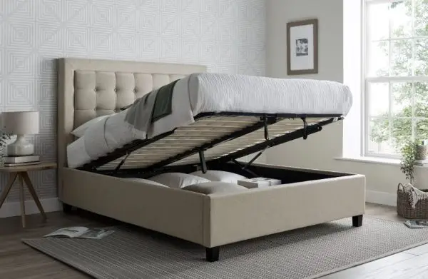 Calder House Berkshire Ottoman Oatmeal Fabric Bed 01