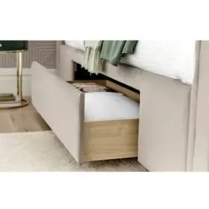 Calder House Devon Chesterfield 2 Drawer Stone Fabric Bed 02