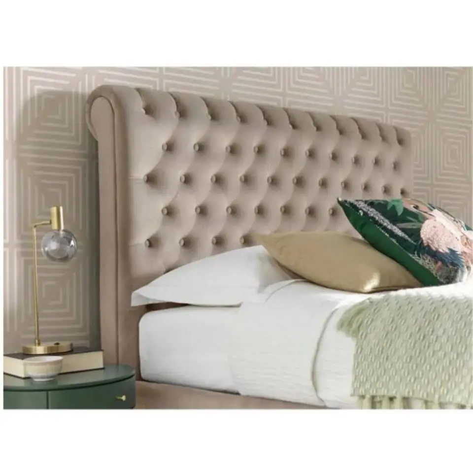 Calder House Devon Chesterfield 2 Drawer Stone Fabric Bed 03