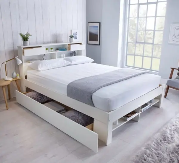 Calder House Fairwood White Wooden Bed 01