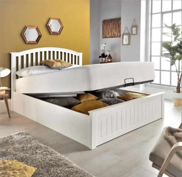 Calder House Greenwich Ottoman White Wooden Bed 01