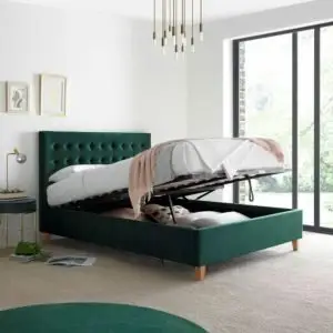 Calder House Kelway Ottoman Green Fabric Bed 01