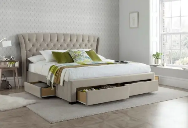 Calder House New York 4 Drawer Stone Fabric Bed 01