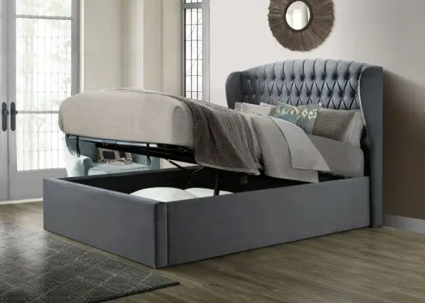 Calder House Westbury Ottoman Grey Fabric Bed 01