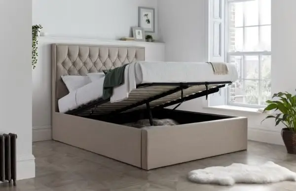 Calder House Wilton Ottoman Beige Fabric Bed 02