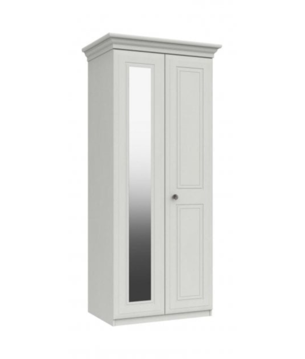 Lisbon 2 Door Robe With Mirror White