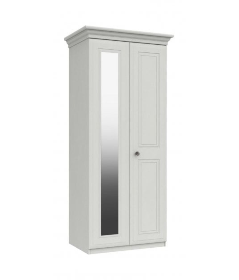 Lisbon 2 Door Robe With Mirror White