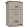 Mars 3 Drawer Bedside Chest Rustic Oak And Fried Earth