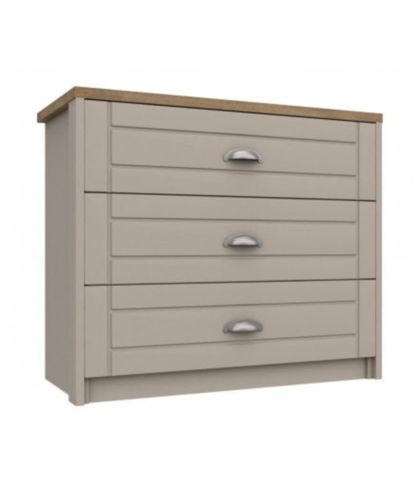 Mars 3 Drawer Chest Rustic Oak And Fried Earth