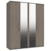 Paris 4 Door Robe With 2 Mirrors Beige Grey Oak