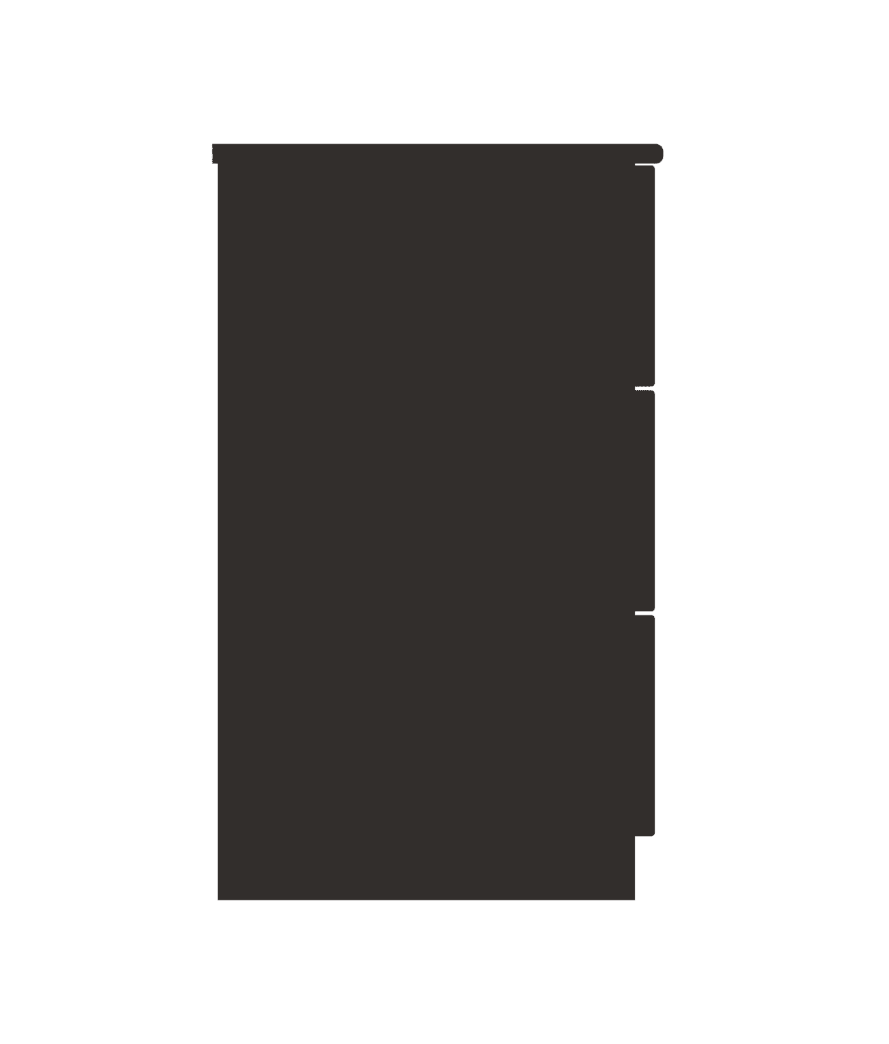 Riga Gloss 3 Drawer Chest Graphite 2