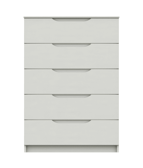 Riga Gloss 5 Drawer Chest White