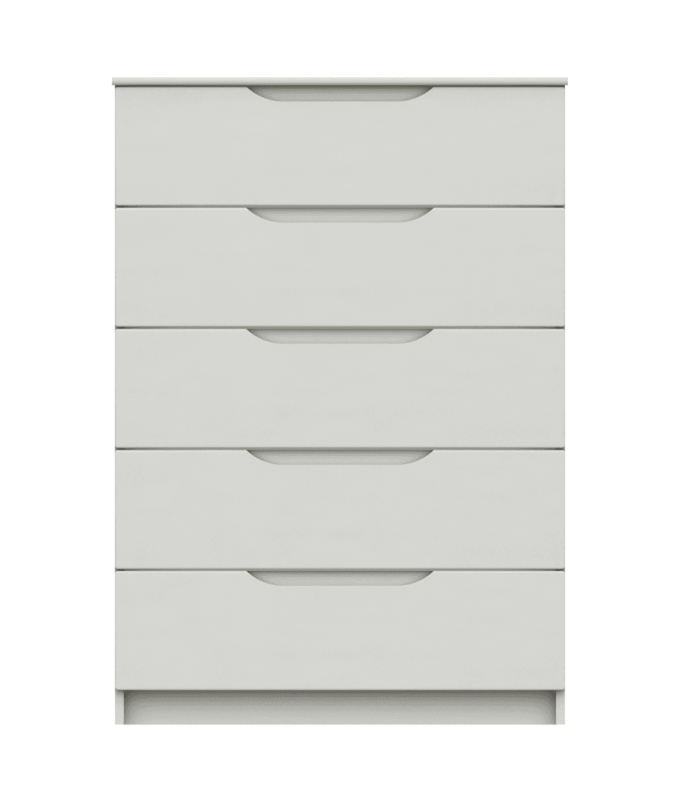 Riga Gloss 5 Drawer Chest White