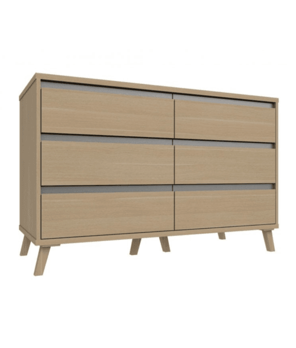 Rome 3 Drawer Double Chest Natural Oak