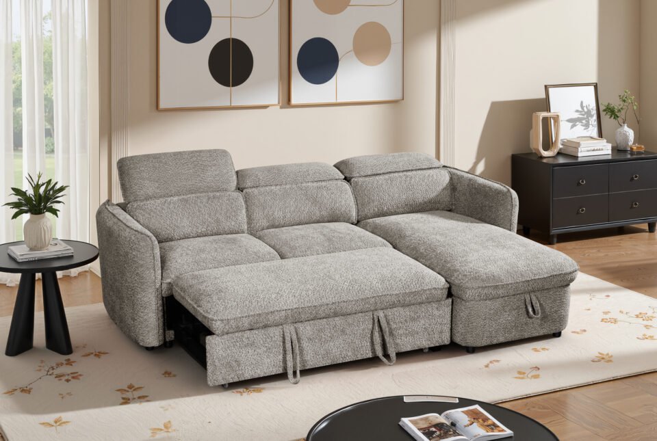 Solenne Sofabed Grey Universal Corner