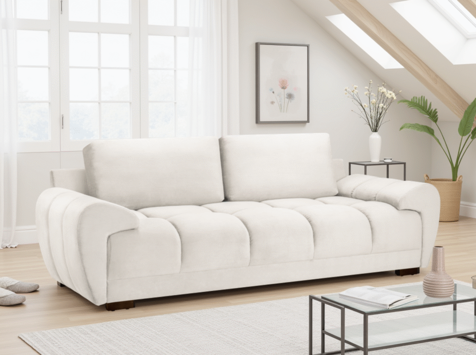 Velmora Sofa Cream 3 Seater