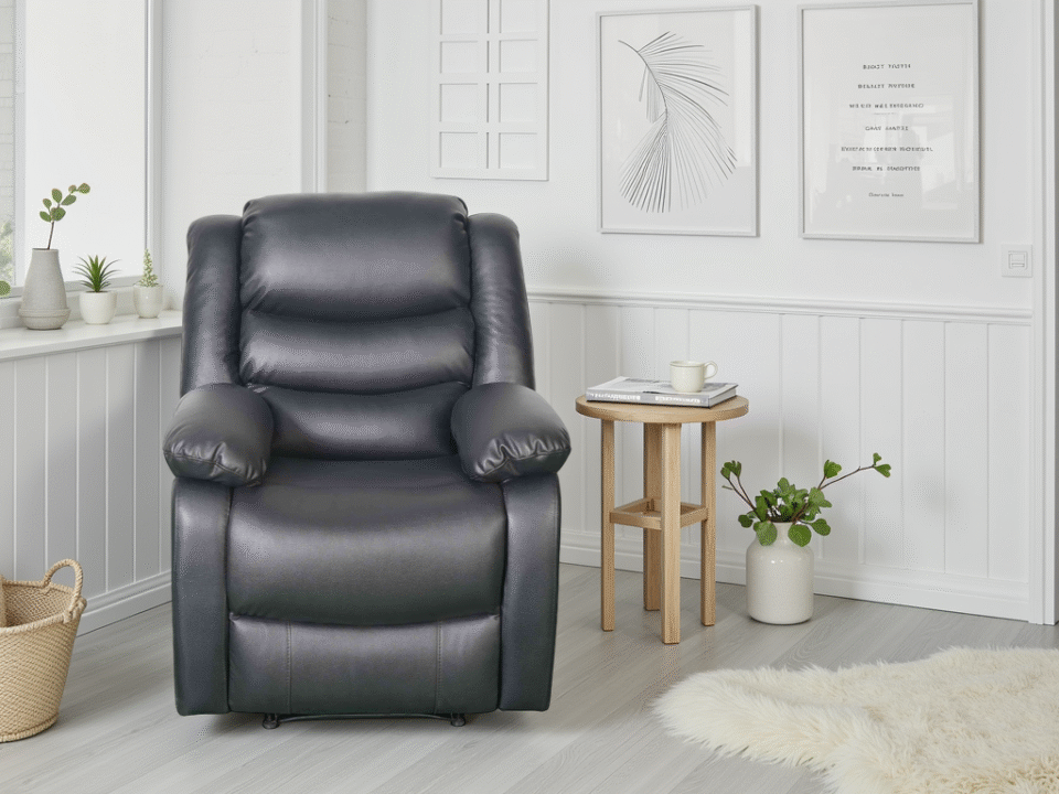 Prestique Manual Recliner Sofa Black Armchair