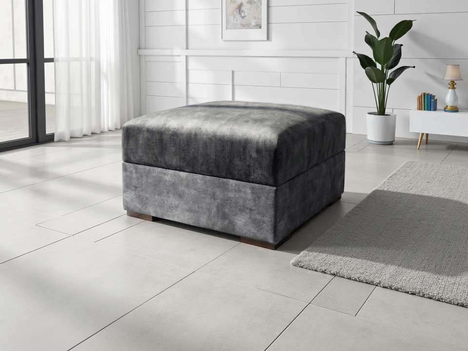 Marcelle Sofa Black Footstool