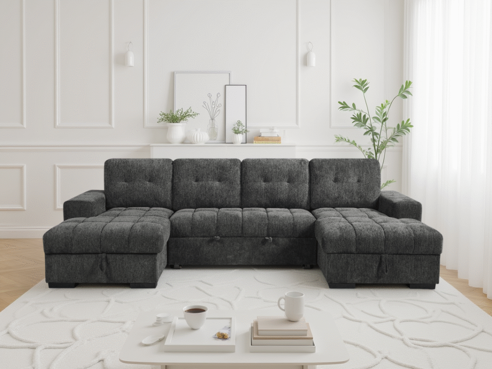Bellmont Sofabed Grey U Shape Corner