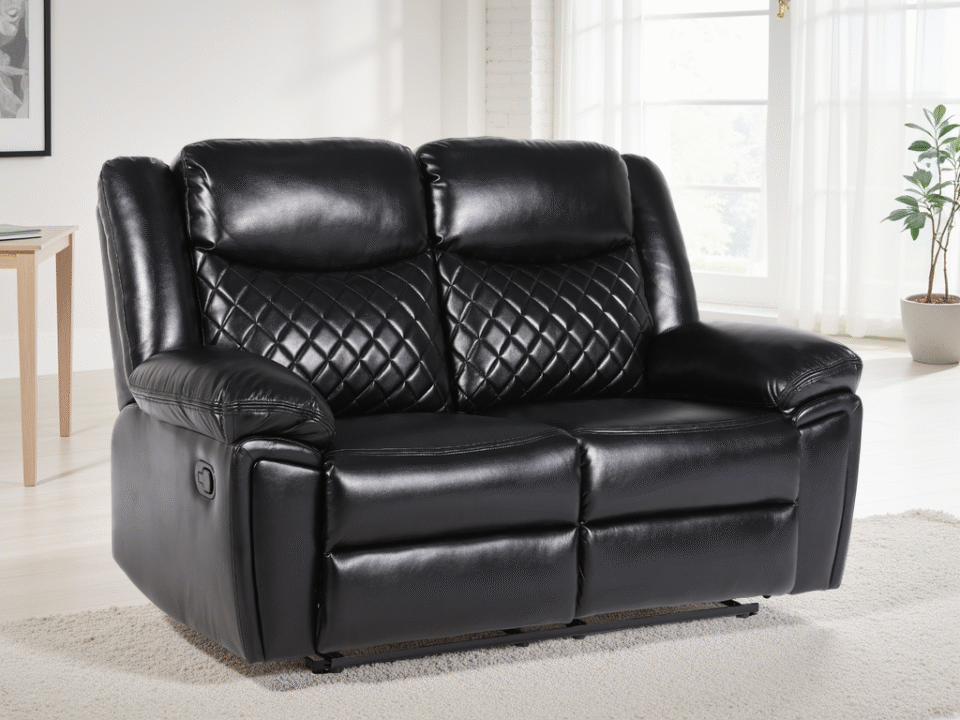 Elysion Recliner Sofa Black 2 Seater