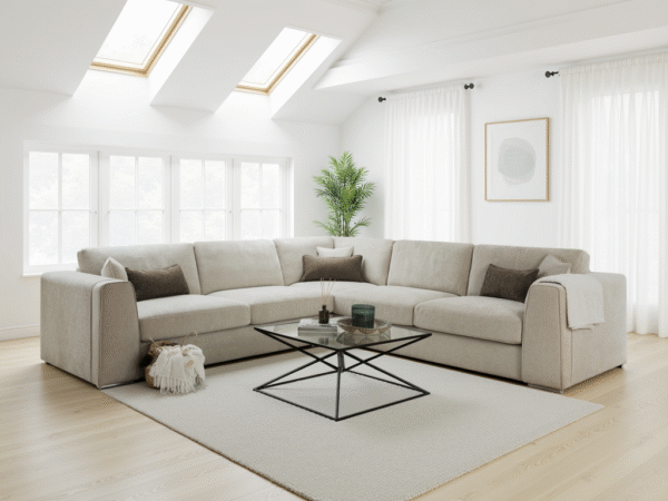 Naples Sofa Beige Large Corner Hero H Ls 1