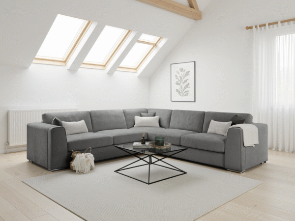 Naples Sofa Grey Large Corner Hero H Ls 1
