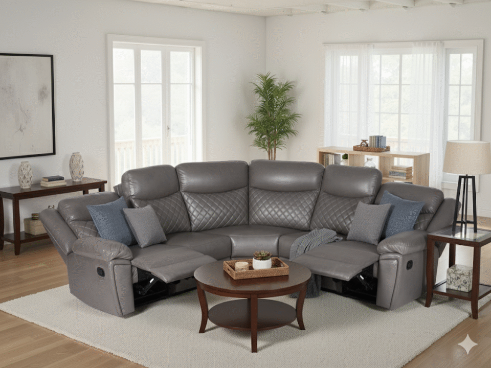 Elysion Recliner Sofa Grey Large Corner