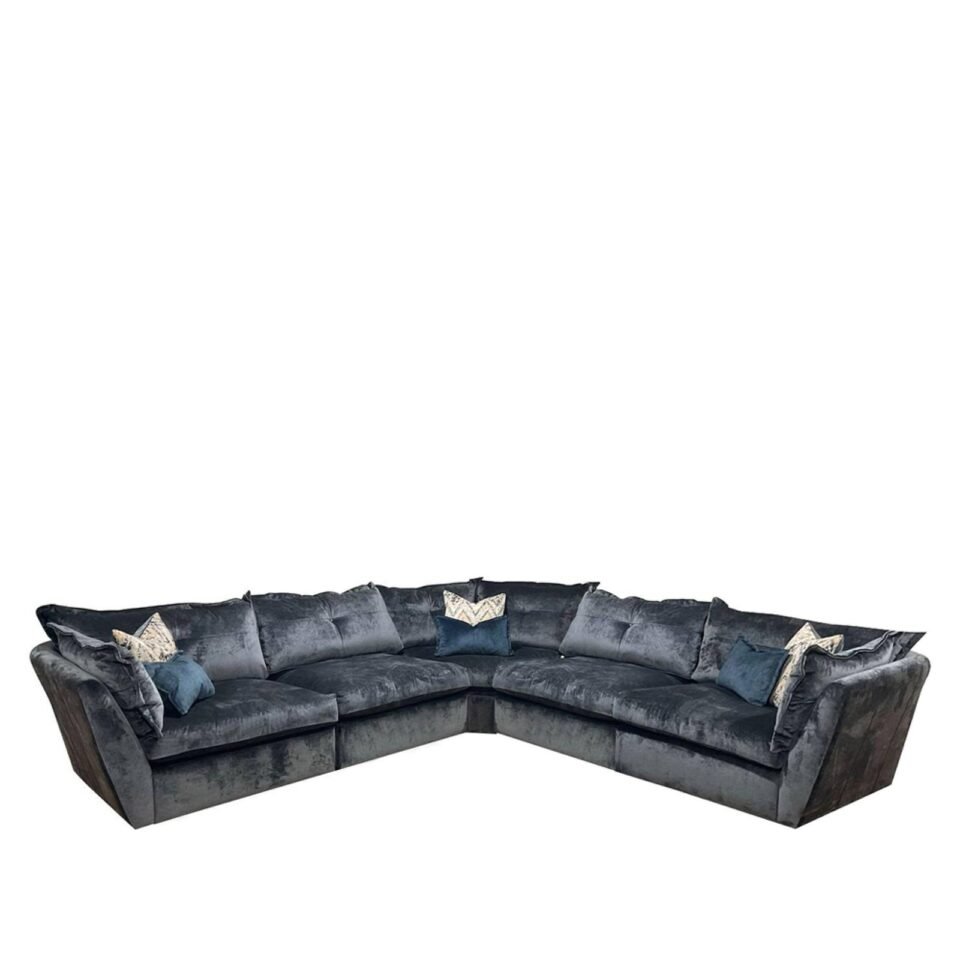Buoyant Sully Fabric Corner Sofa - 4ML/ALU/COR/ALU/4MR