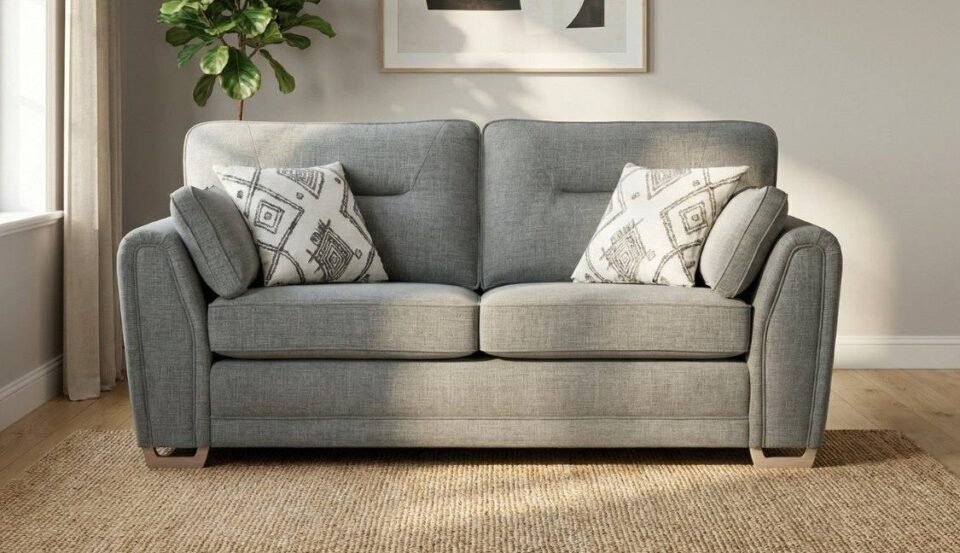 Alstons Aalto 3 seater Sofa In Grey Fabric